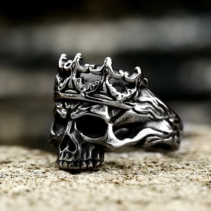 Gothic Crowned Skull Ring