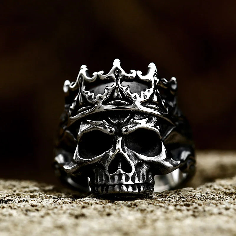 Gothic Crowned Skull Ring