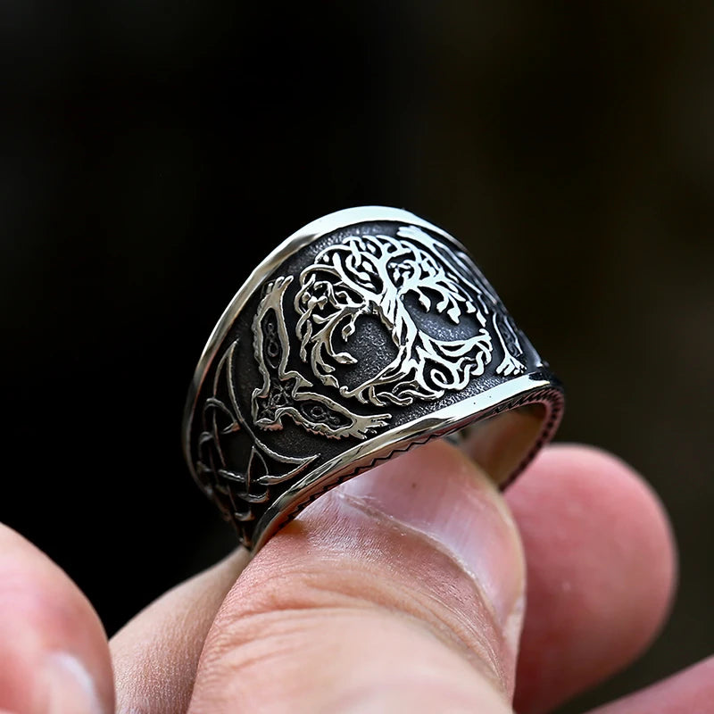 Tree of Life Viking Signet Ring