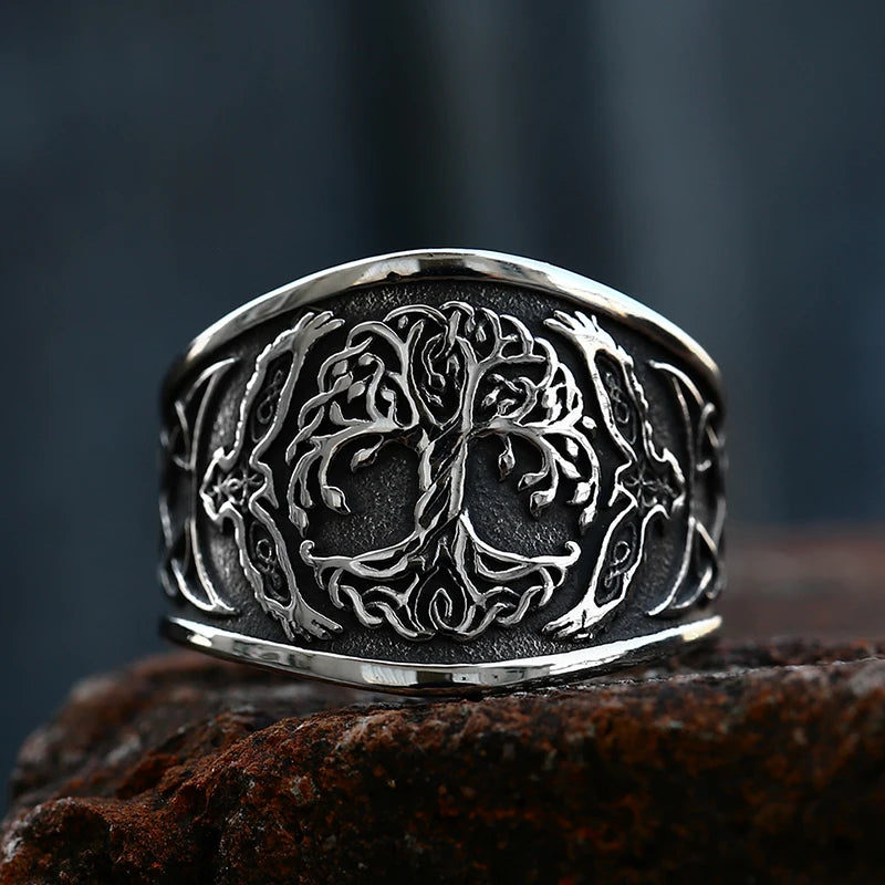 Tree of Life Viking Signet Ring