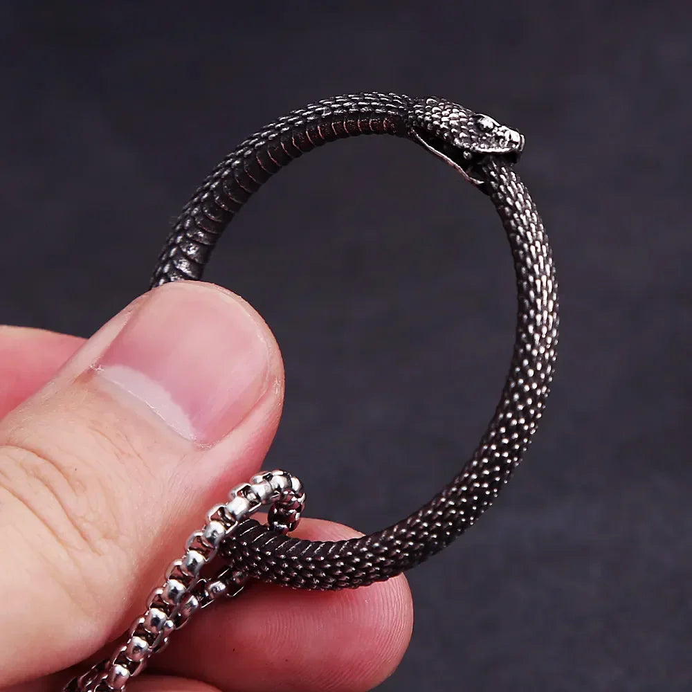 Ouroboros Snake Pendant Necklace