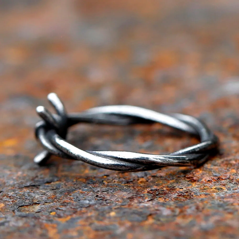 Gothic Barbed Wire Spike Ring