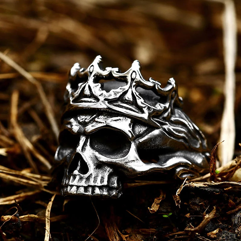 Gothic Crowned Skull Ring