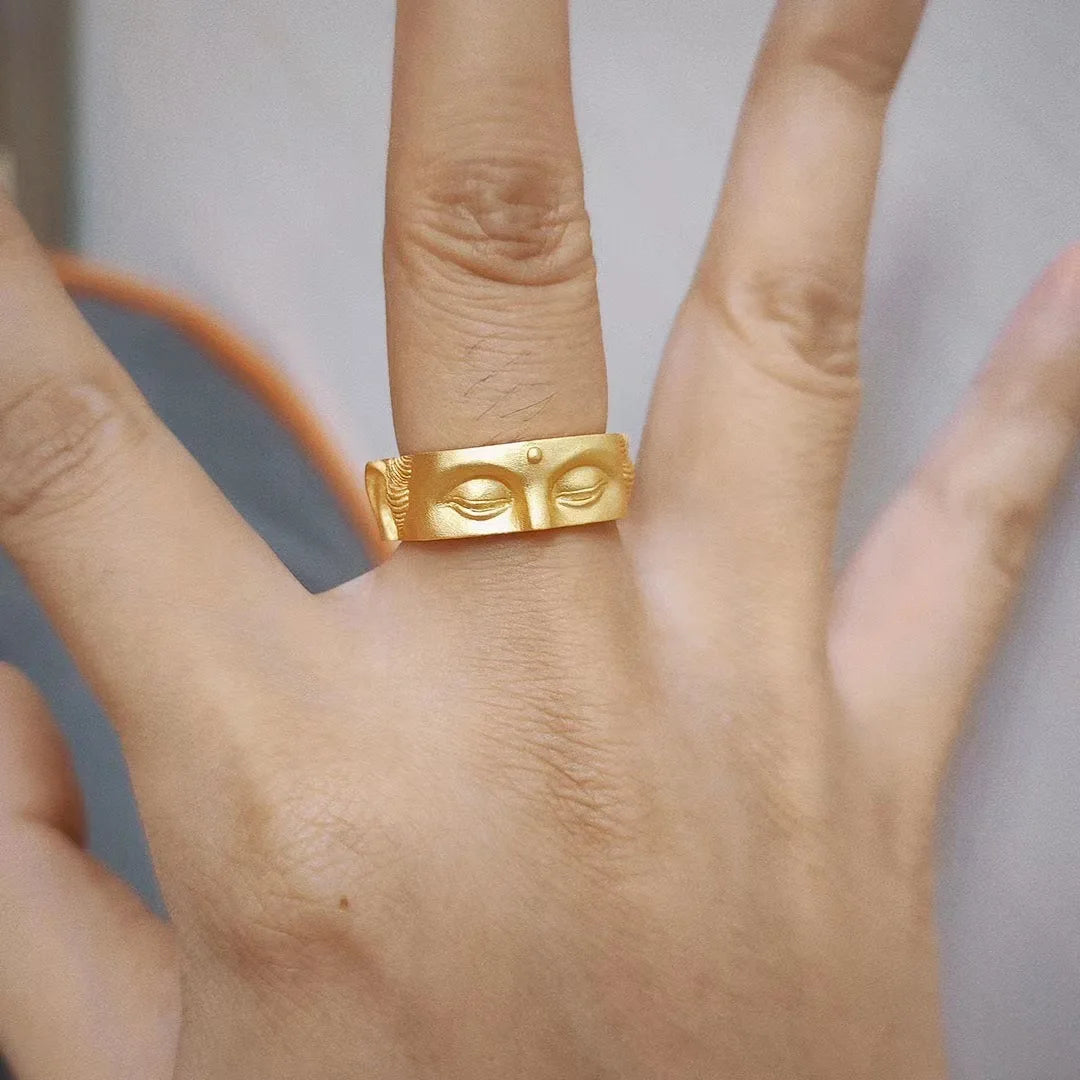 Speak No Evil Buddha Face Ring