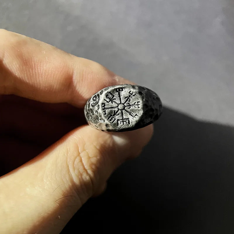 Vegvisir Viking Compass Ring