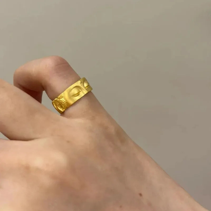 Speak No Evil Buddha Face Ring