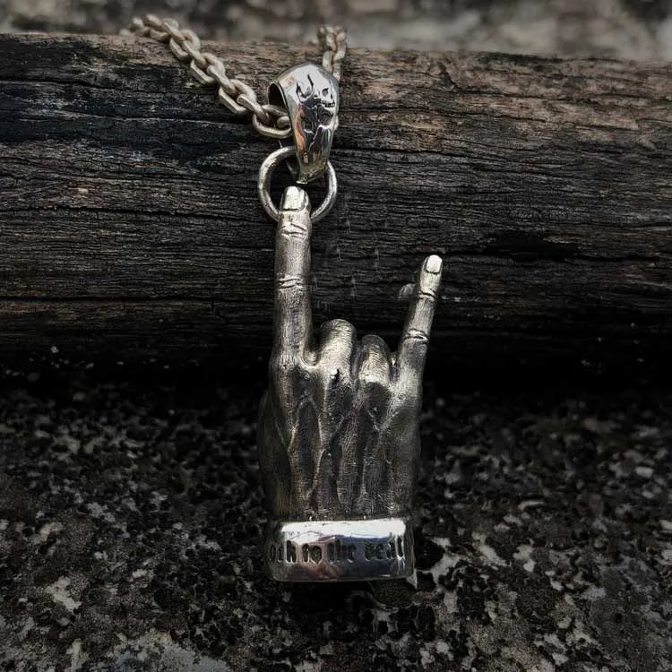 Rebel Skull Gesture Pendant Necklace