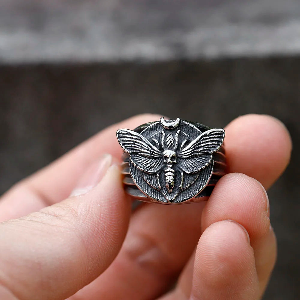 Death’s Head Skull Moth Ring