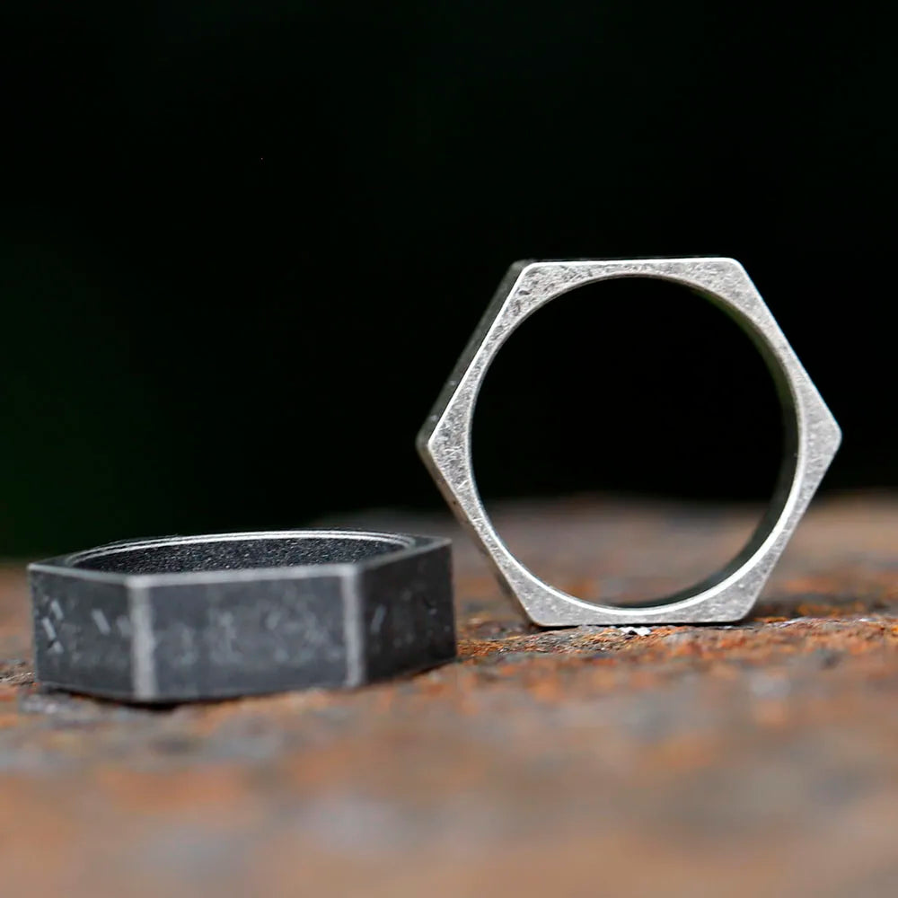 Dark Rune Hex Band Ring