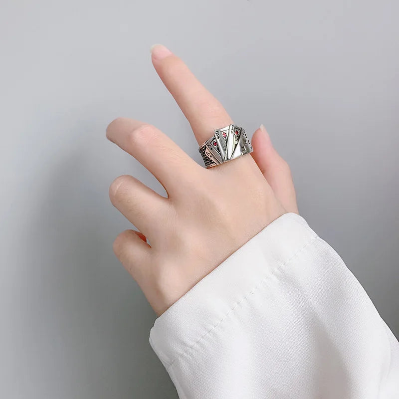 Royal Flush Punk Gothic Ring