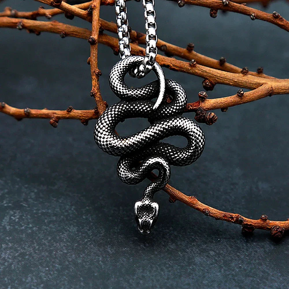 Serpent’s Bound Pendant Necklace