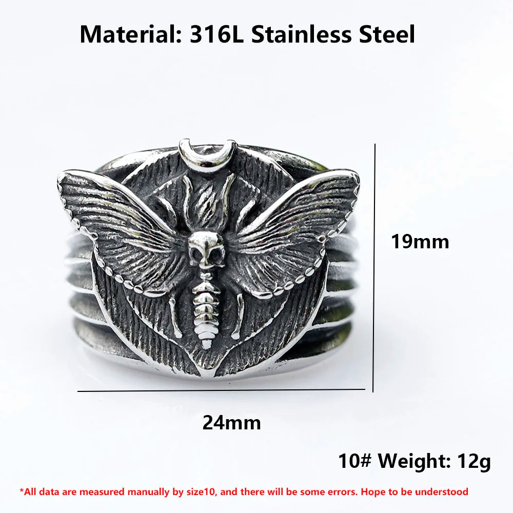 Death’s Head Skull Moth Ring