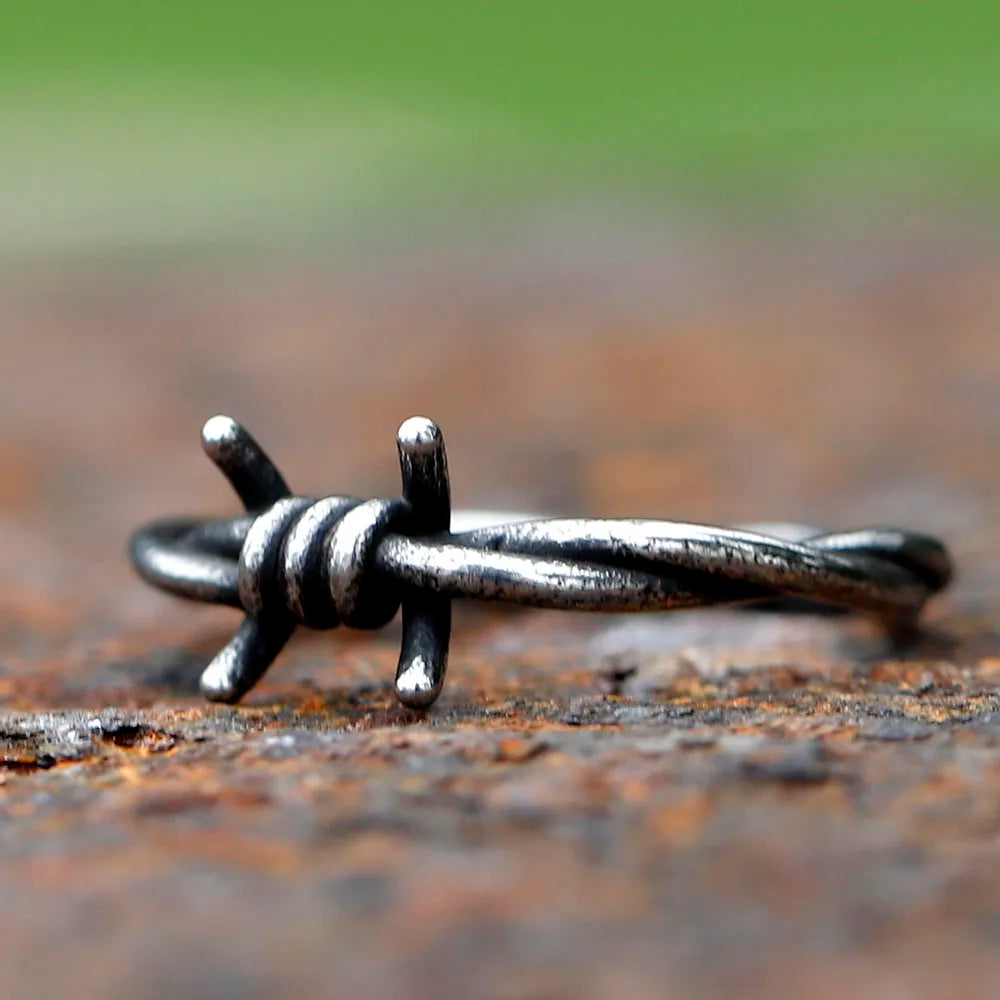 Gothic Barbed Wire Spike Ring