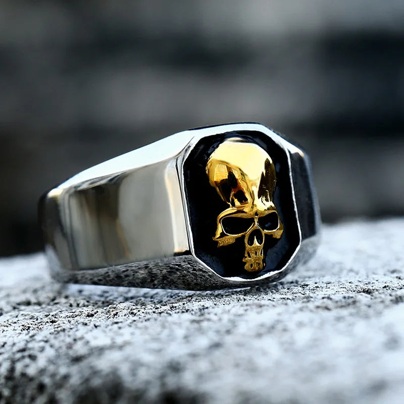 Gothic Skull Emblem Ring