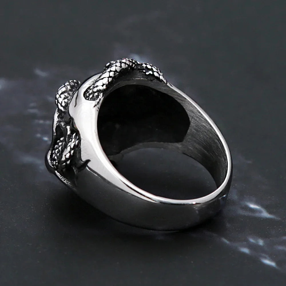 Snake Skull Amulet Ring