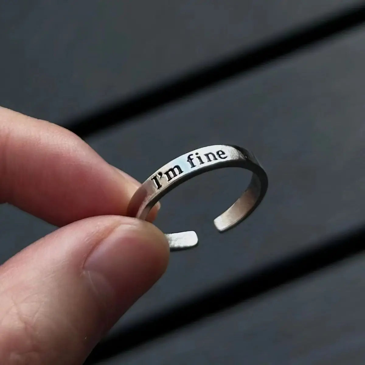 “I’m Fine Save Me” Statement Ring