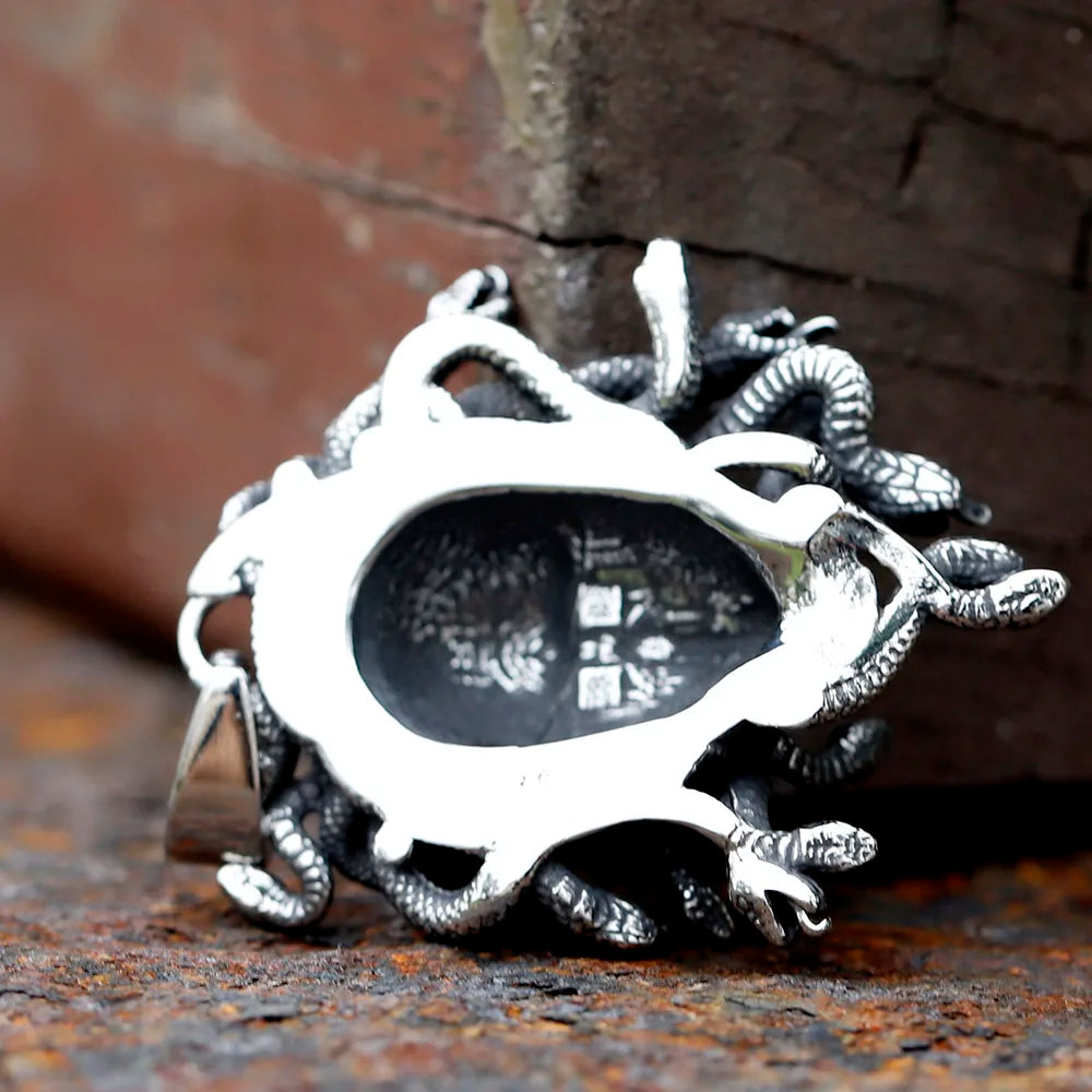 Medusa Pendant Spiga Chain Necklace
