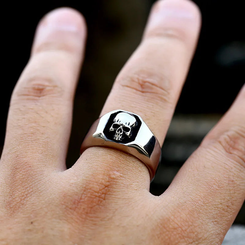 Gothic Skull Emblem Ring