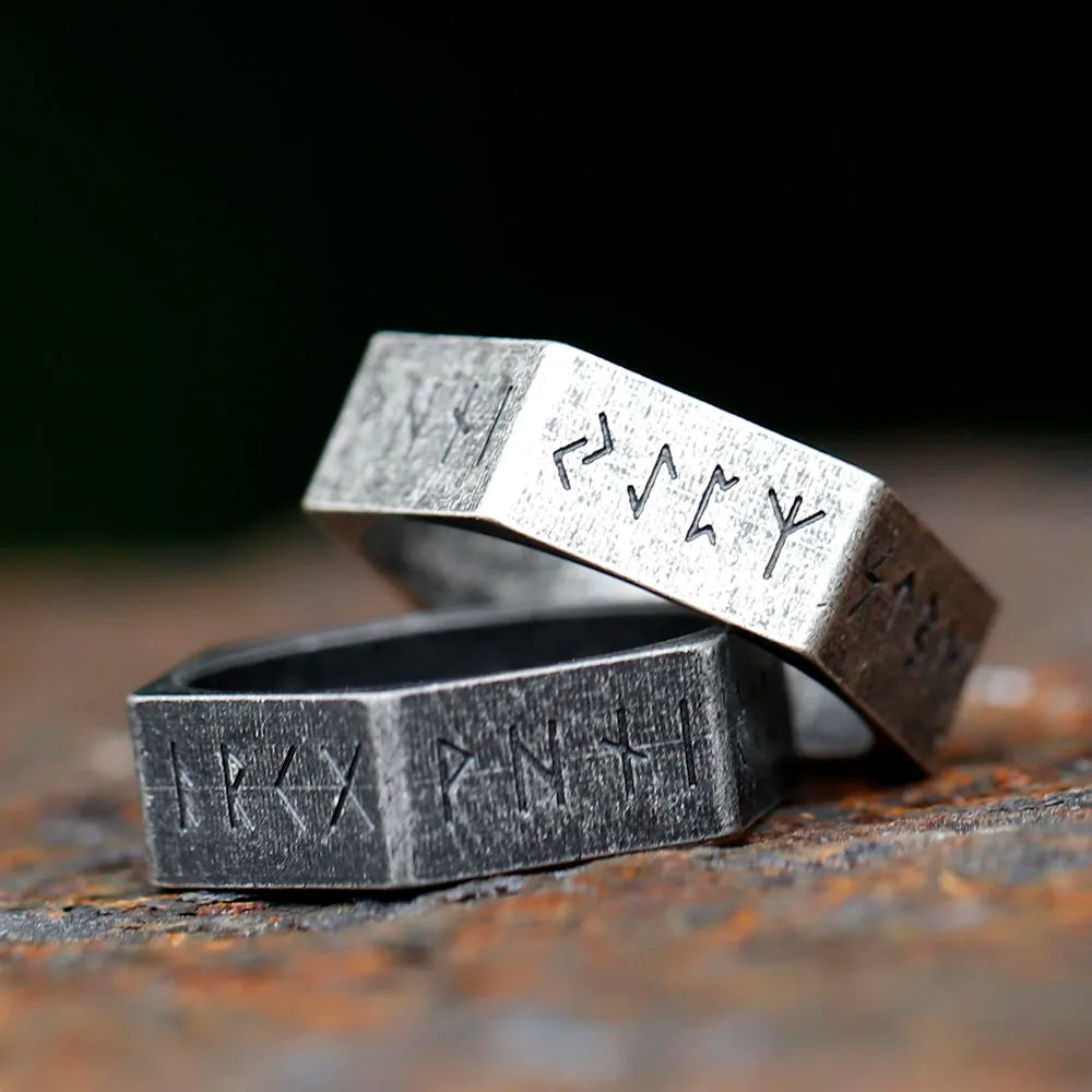 Dark Rune Hex Band Ring