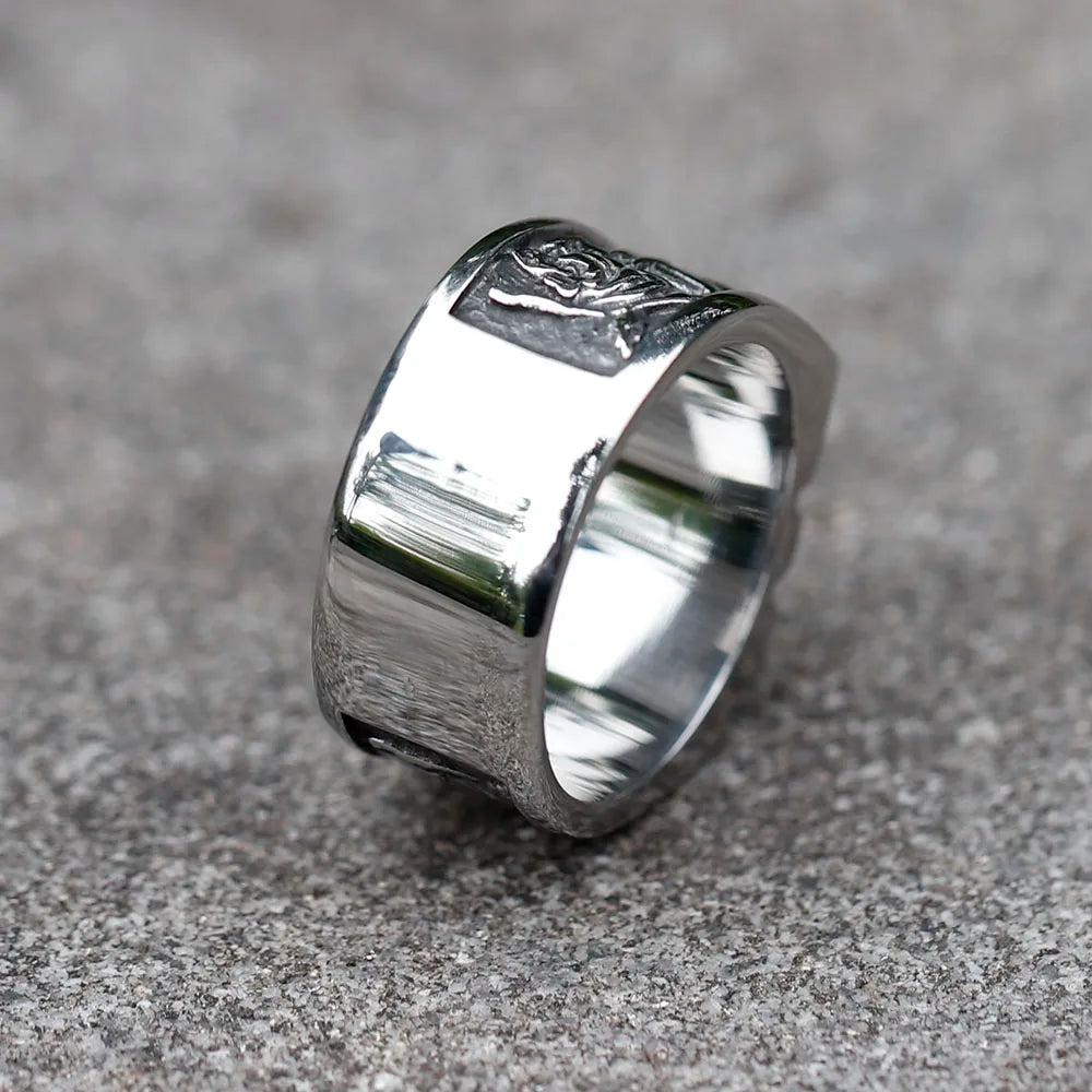 Gothic Skull & Roses Ring