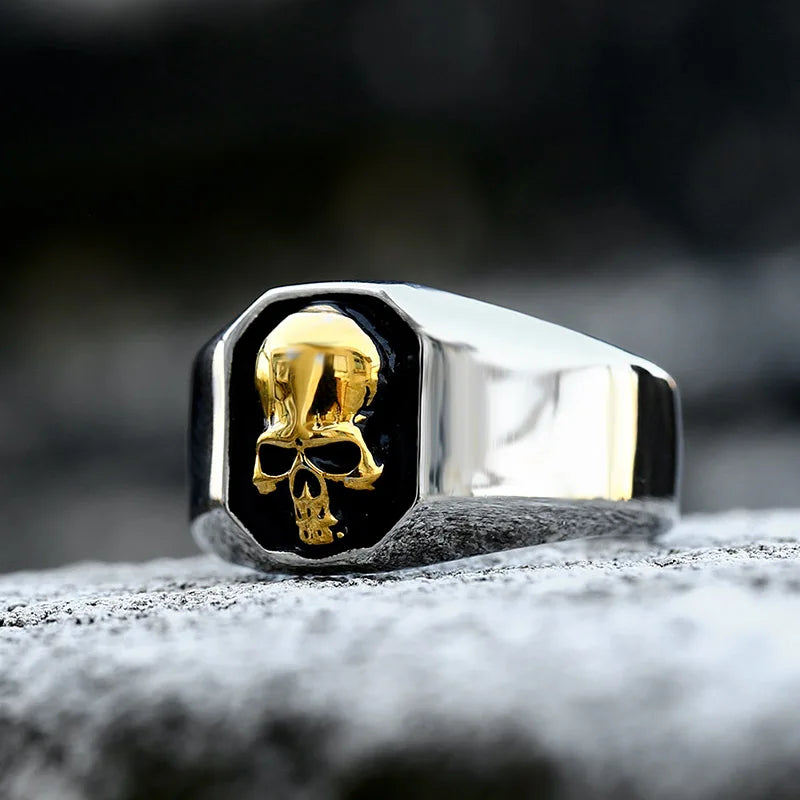 Gothic Skull Emblem Ring