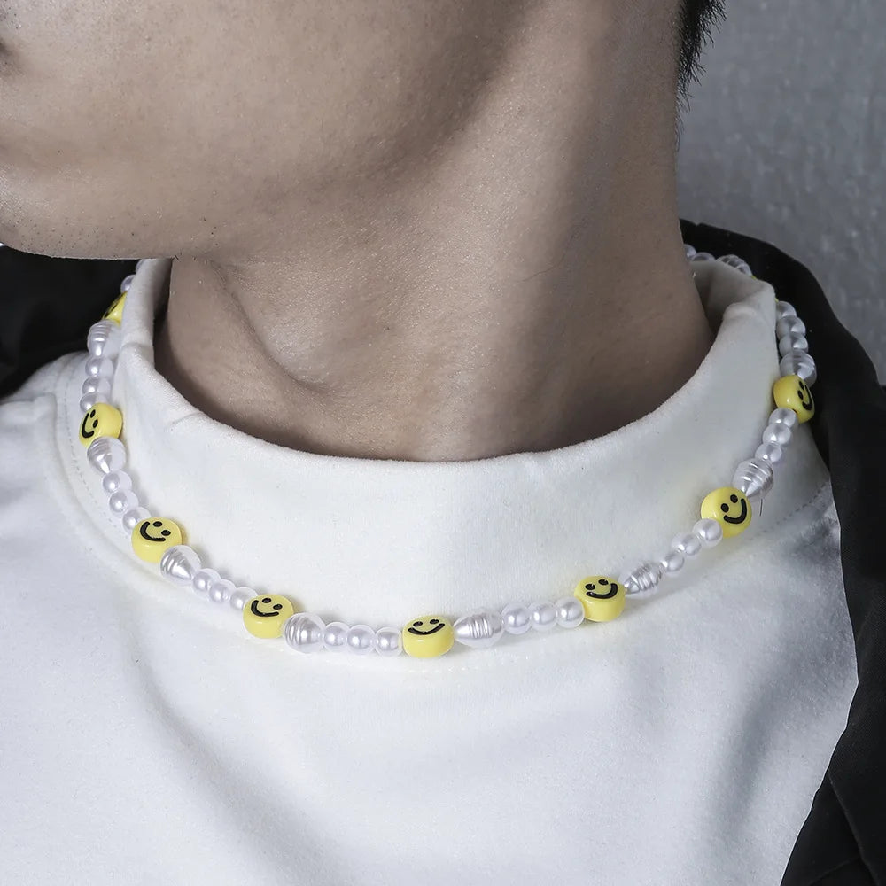 Smiley Pearl Strand Bracelet