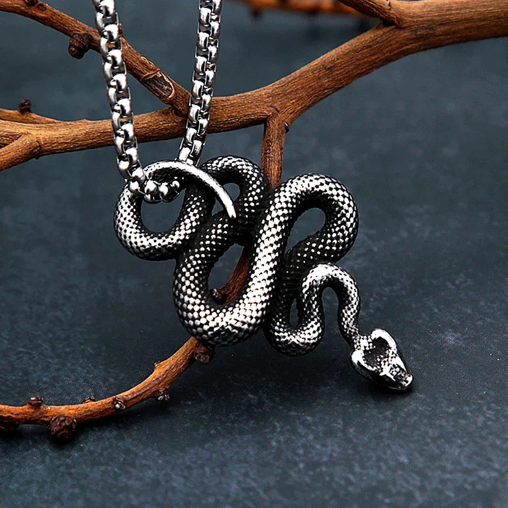 Serpent’s Bound Pendant Necklace
