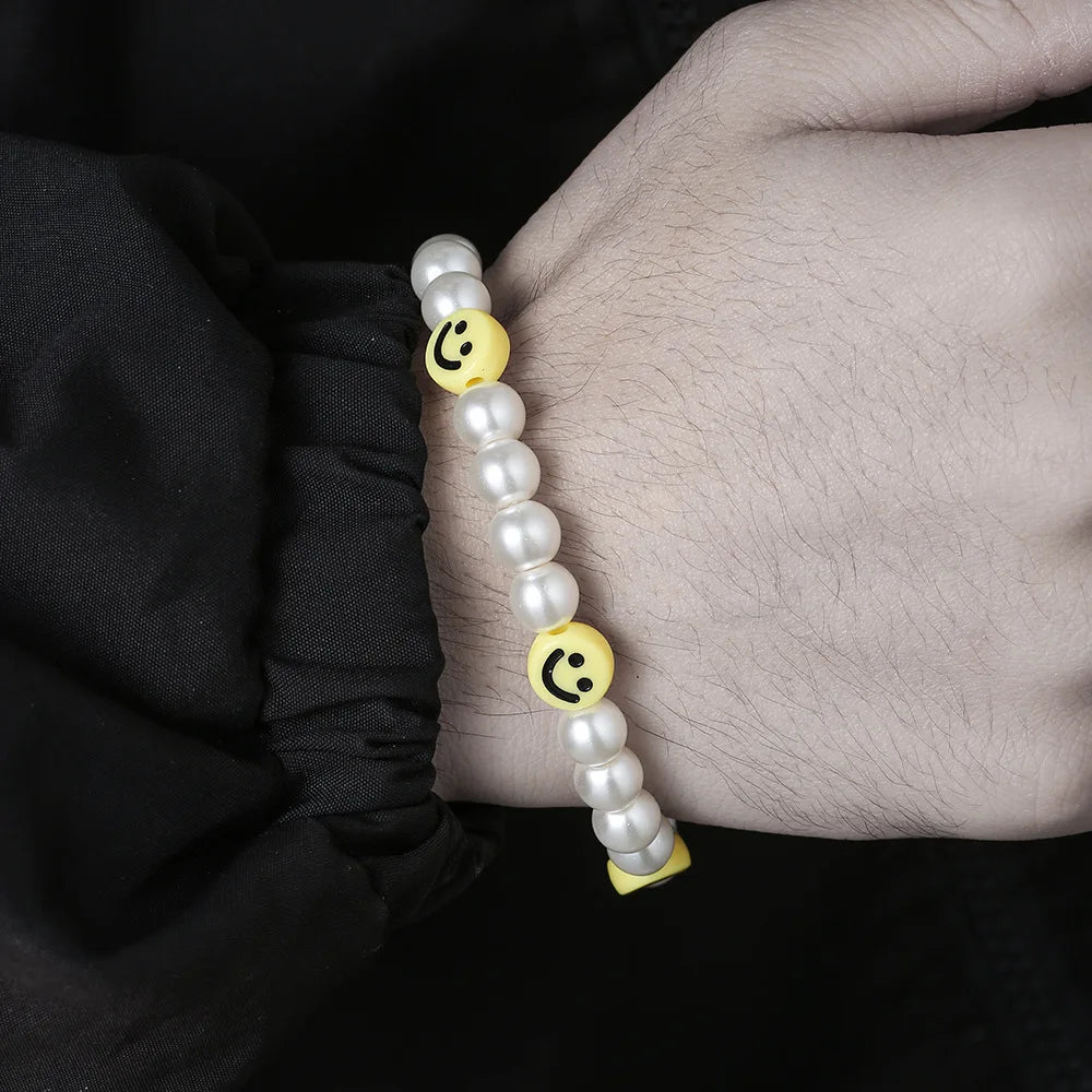 Smiley Pearl Strand Bracelet