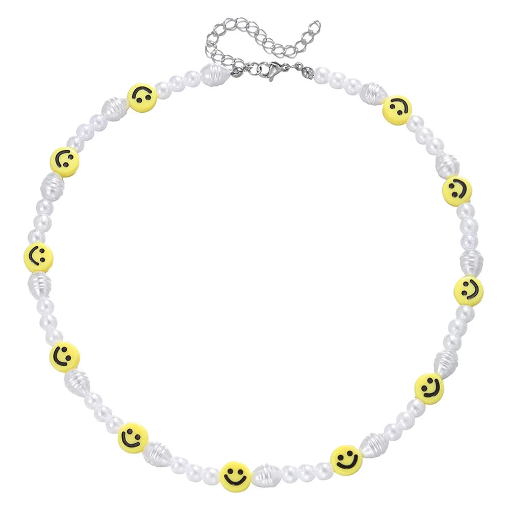 Smiley Pearl Strand Bracelet