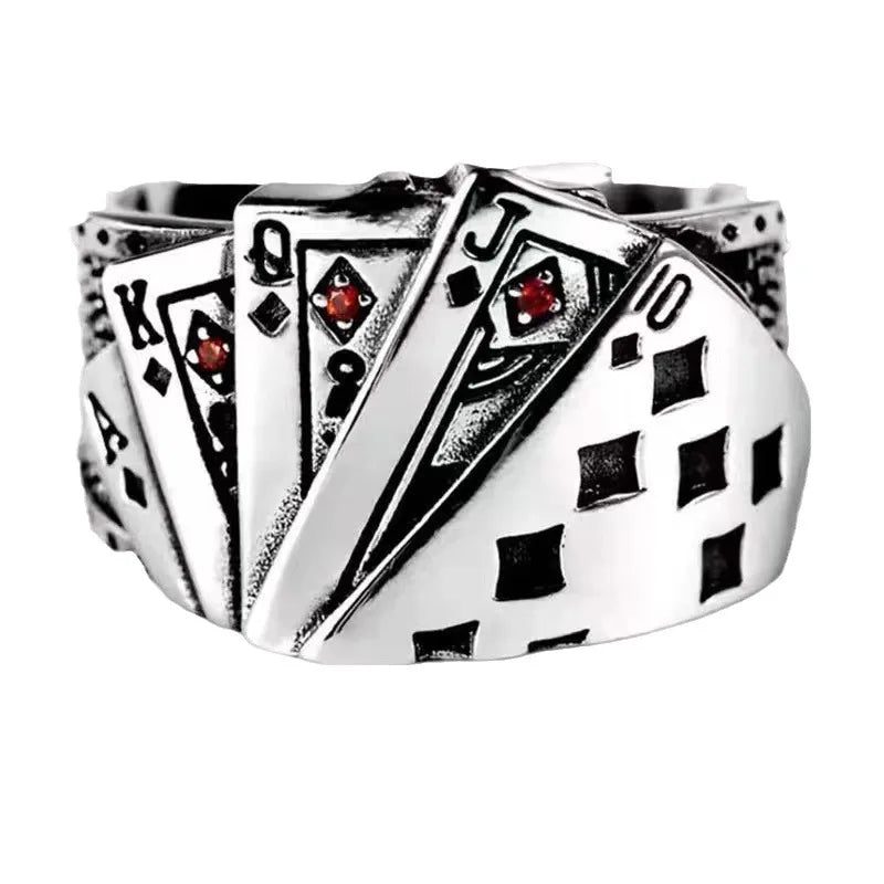 Royal Flush Punk Gothic Ring