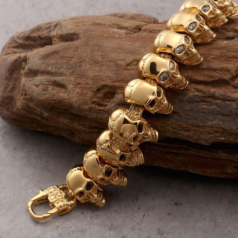 Rune - Premium 18k Gold Finished Skull Bracelet