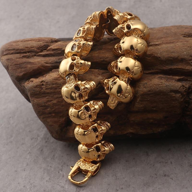 Rune - Premium 18k Gold Finished Skull Bracelet